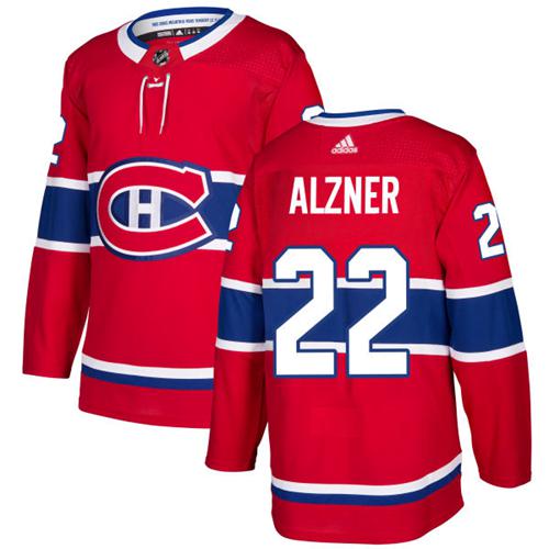 Adidas Men Montreal Canadiens #22 Karl Alzner Red Home Authentic Stitched NHL Jersey->montreal canadiens->NHL Jersey